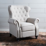 Christopher Knight Home® - Noble House - Walder Contemporary Tufted Fabric Recliner with Nailhead Trim