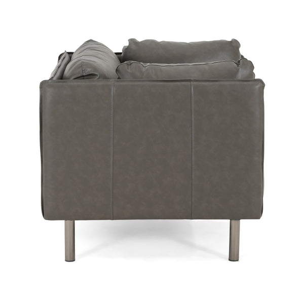 English Elm Christopher Knight Home® - 39" Vintage Grey Faux Leather Lounge Chair - Stylish Comfort For Living Room, Bedroom & Office Spaces N767P208310D