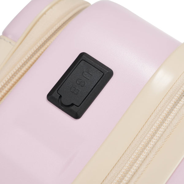 English Elm Front Access Hardside 3 Piece Travel Set with Usb Port Spinner Wheels and Tsa Lock Pink N732P326130U