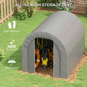 English Elm Outsunny Portable Outdoor Storage Shed Galvanized Steel Frame Weatherproof Bike Cover W2225P217228