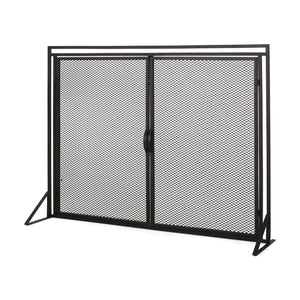 English Elm Christopher Knight Home® - FIREPLACE Samantha Iron Screen with Matte Finish, Handcrafted Mesh Guard, Dual Doors & Sleek Frame Black 67721.00
