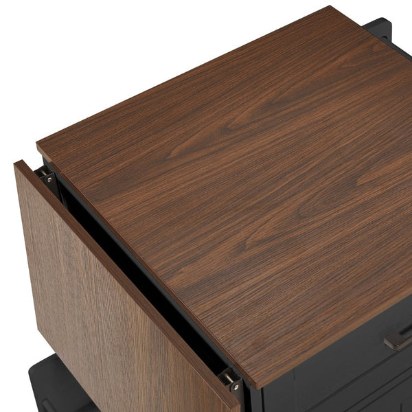 English Elm K&k Farmhouse Rolling Kitchen Cart with Drop Leaf Drawer Open Rack Lockable Wheels Black N707P404539B