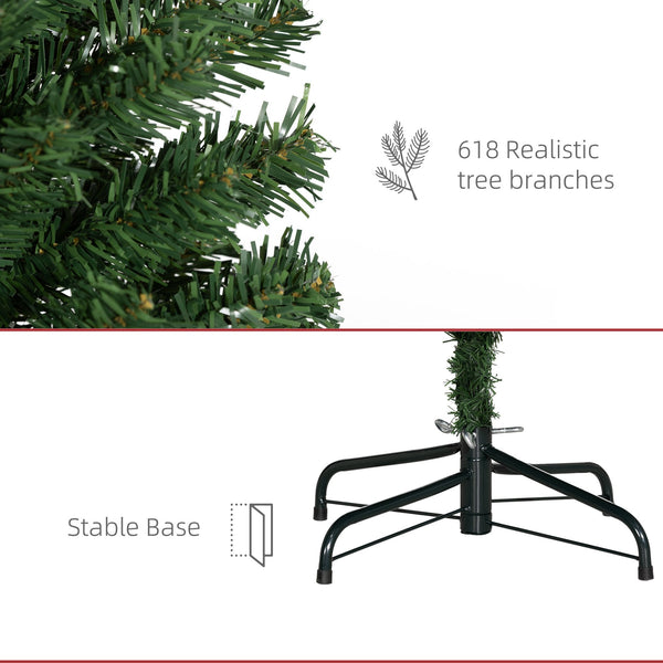 English Elm Homcom 6Ft Slim Douglas Fir Christmas Tree - Realistic, Unlit Artificial Tree For Small Spaces & Décor W2225P249650