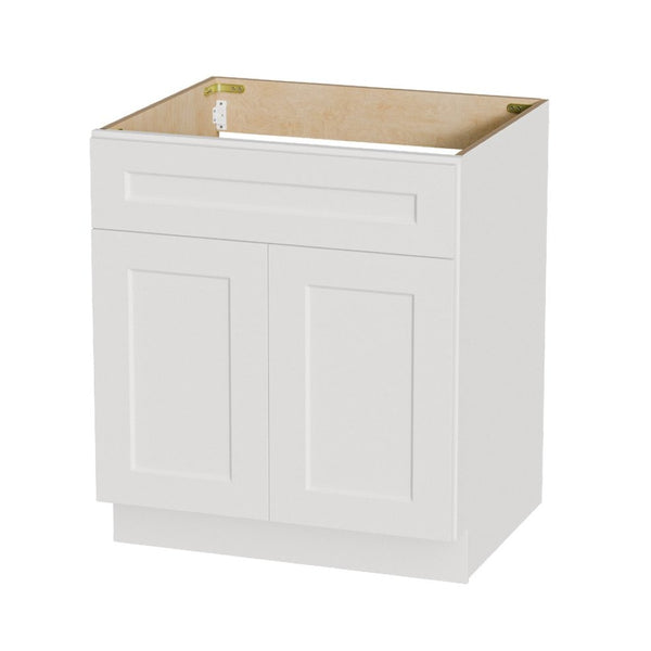 English Elm 30" Shaker Sink Base Cabinet Solid Wood Rta White Kitchen Bathroom Vanity T2950P477821