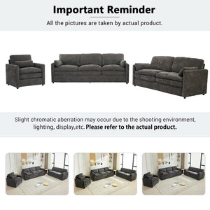 English Elm Cozy Oversized Upholstered Sofa Set - Plush Comfort With Double Cushion Support For Modern Living Rooms N719S001921E