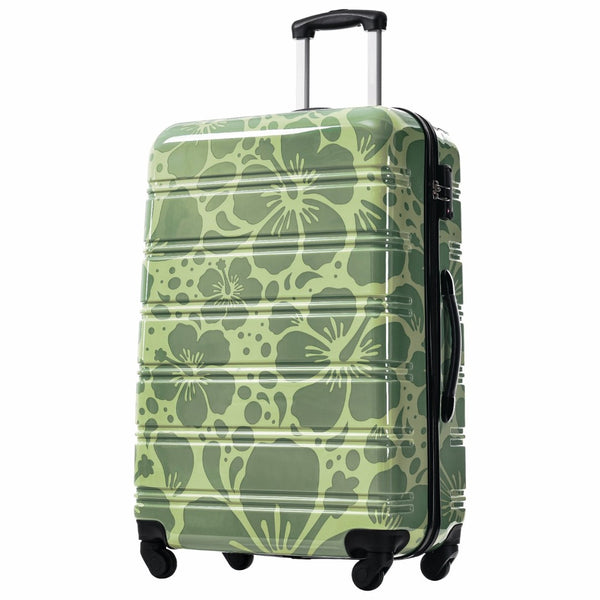 English Elm Hardshell Polycarbonate Luggage Set Three Piece Tsa Lock Spinner Travel Suitcases Green N732P306618F