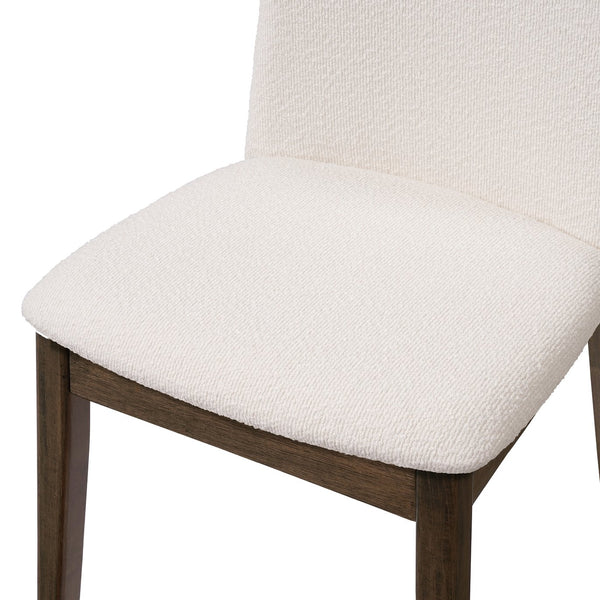 English Elm Christopher Knight Home® - Upholstered Modern Armless Dining Chair Set of 2 with Ergonomic Curved Back & Solid Wood Frame Durable Fabric Beige,Walnut N771P330590M