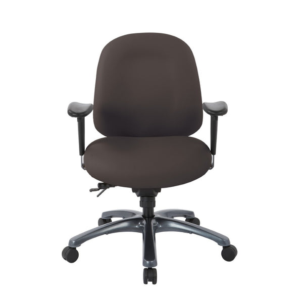 OSP Home Furnishings Multi-function Ergonomic Mid Back Office Chair with Lumbar Support and Titanium Base Java 8512-R102