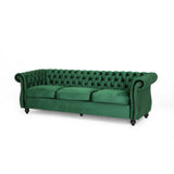 Christopher Knight Home® - Noble House - - Durable 3-Seater Emerald Velvet Sofa, Combining Luxurious Comfort With Timeless Design, Perfect For Elegant Living Spaces, Featuring Plush Upholstery For Relaxation And A Touch Of Sophisticated Style