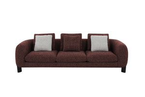 English Elm Mardi Maroon Tweed Sofa with 3 Accent Pillows — Burgundy Upholstery, Pine Frame, 660lb Capacity B2726P309301