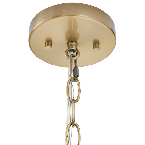 JLA Home Hampton Hill - 6-light Curved Metal Chandelier with White Fabric Drum Shades, Adjustable Height for Dining Rooms MT150-0080