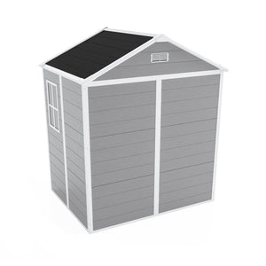 English Elm Campcraft 6x5 Ft Resin Outdoor Storage Shed with Uv Resistant Pp Panels and Lockable Door W1598S00021