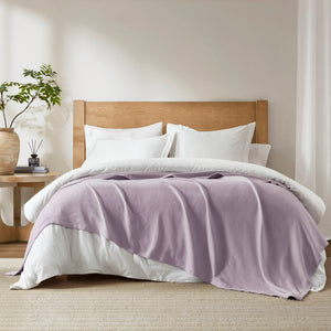 JLA Home Madison Park - Blanket crafted from premium Liquid Cotton for ultra-soft, breathable, OEKO‑TEX certified comfort year-round Lilac MP51N-6027