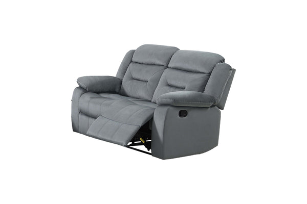 English Elm Recliner Velvet Tufted Loveseat with Manual Side Handle, Plush Arm Pillows for Ultimate Comfort and Style DARK GREY 59 L x 31 W x 26 H B089P240506