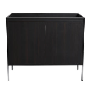 English Elm 36" Freestanding Bathroom Vanity Cabinet, Slim 37x21x6.3" Storage Console with Soft-Close Doors, KD Package Excluding Sink W1972P243177