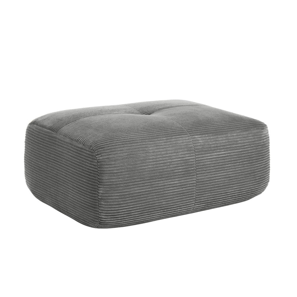 English Elm Hamlet Modular Corner Sectional Sofa with Corduroy Upholstery and Throw Pillows Included Grey W714P323649
