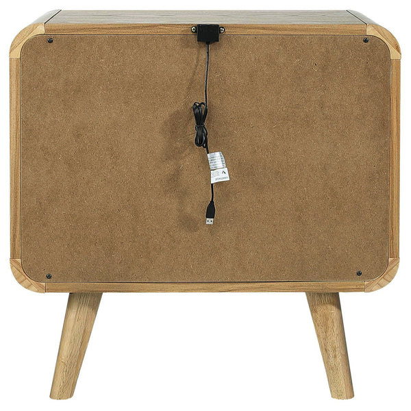 English Elm Winston Retro Light Ash 2-Drawer Nightstand with Felt-Lined Drawer, Rounded Edges, Tapered Legs B062P375525