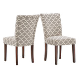 Harmonn Moroccan Pattern Fabric Parsons Dining Chairs (Set of 2)