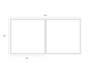 Sunpan Split Personality Wall Art - Stunning Hand-Painted Diptych with Natural Wood Floater Frame, 48" x 48"