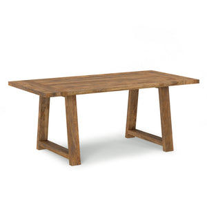 English Elm Whitley Solid Mango 72" Farmhouse Dining Table in Burnt Wax — Trestle Base, Durable Low‑VOC Finish B136P203496