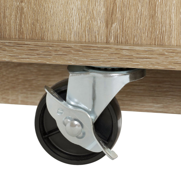 English Elm K&K Fluted Kitchen Island with Extendable Dining Table, Art Deco Mid-Century Design, Built-In Power Hub, Gold Handle Natural N707S000018Y