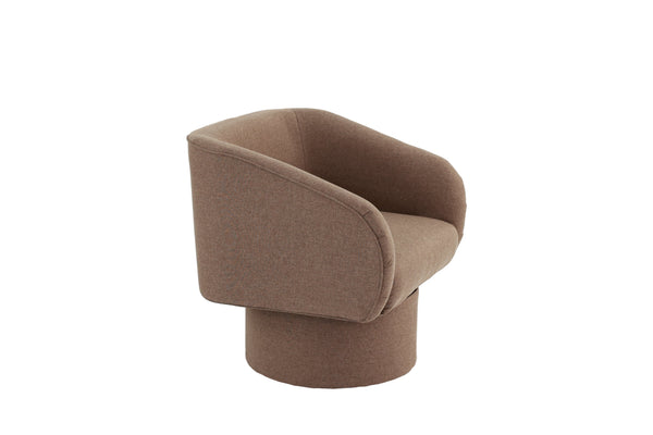 English Elm Classic Swivel Accent Chair with Linen-Like Upholstery, Modern Curved Design, Cozy Cushioning for Living Room Light Coffee 29 L x 20 W x 31 H B011P281855