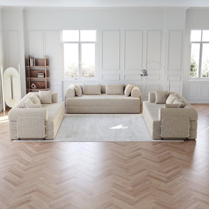 English Elm 78.7-Inch Convertible Sleeper Sofa Bed – Versatile Chenille Couch With Storage Pocket & Pillow Comfort W834S00535