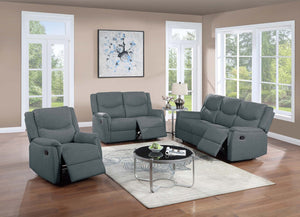 English Elm 1pc Manual Recliner Burlap Fabric Upholstered Padded Armrests Living Room Lounge Chair Dark Gray B011P466439
