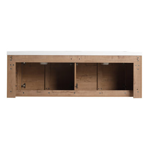 English Elm 60" Freestanding Double Sink Bathroom Vanity with Soft-close Doors and Three Drawers W999S00508