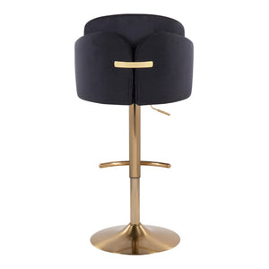 English Elm Fixed-height Swivel Counter Stools with Faux Leather Seats and Chrome Footrest Set of 2 Black B202S02178