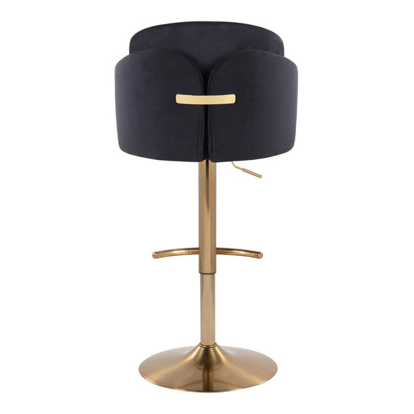 English Elm Fixed-height Swivel Counter Stools with Faux Leather Seats and Chrome Footrest Set of 2 Black B202S02178