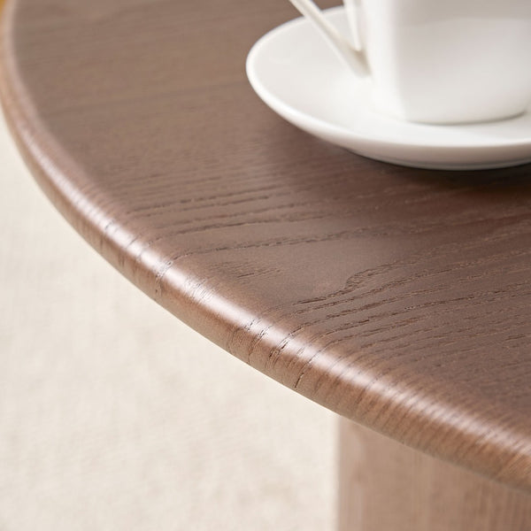English Elm Coffee Table Nesting Set Round Mdf Pair Walnut Finish for Modern Living Rooms W876S00337