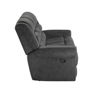 English Elm Wallace & Bay - Gray Reclining Sofa with Slate Gray Fabric, Traditional Style, Easy-Care Comfort & Plush Support B361P384419