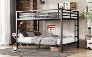 English Elm Metal Queen-Over-Queen Bunk Bed For Teens & Adults - Sturdy, Space-Saving, Noise-Reducing Design W1580S00340