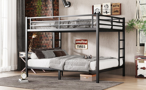 English Elm Metal Queen-Over-Queen Bunk Bed For Teens & Adults - Sturdy, Space-Saving, Noise-Reducing Design W1580S00340