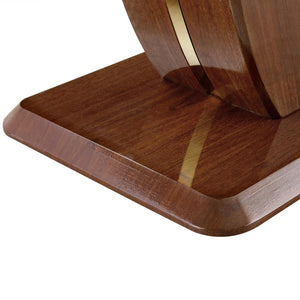 English Elm Modern Mdf Dining Table Seats Six with U-shaped Legs for Minimalist Interiors Wood W1151S04163