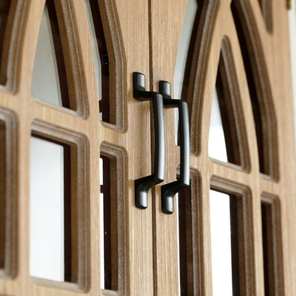 English Elm Vintage Wall-Mounted Cabinet - Rustic Whitewash Storage With Cutout Doors For Home & Bathroom Decor W2295P388847-GIGA