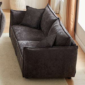 English Elm MH88" Convertible sleeper sofa with chenille upholstery, plush padded seats, rolled arms, 2 pillows Black W1193S00106