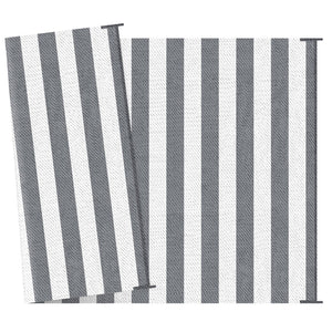 English Elm Outsunny Reversible Polypropylene Outdoor Rug 9x12 Striped Waterproof Mat with Carry Bag W2225P174546