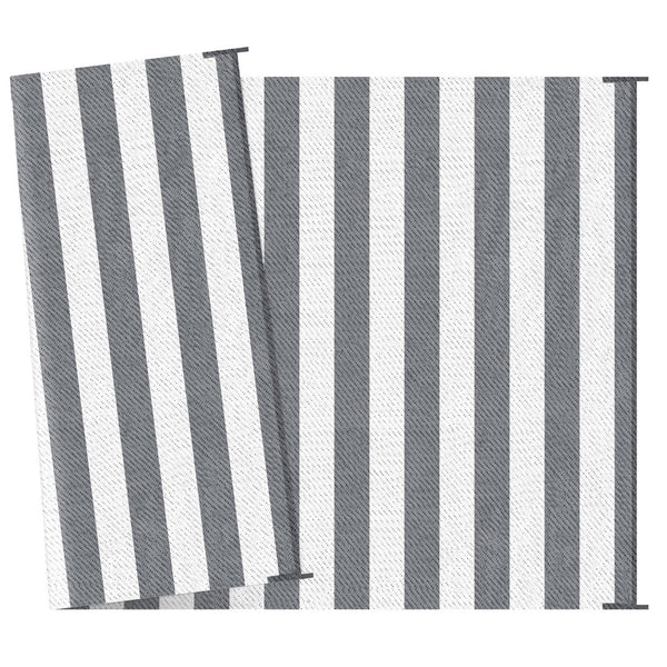 English Elm Outsunny Reversible Polypropylene Outdoor Rug 9x12 Striped Waterproof Mat with Carry Bag W2225P174546
