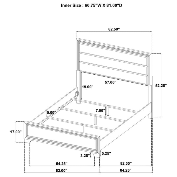 English Elm Mckee Queen Bedroom Set White Panel Bed Dresser Nightstand Mirror Four Piece Suite B062S01774