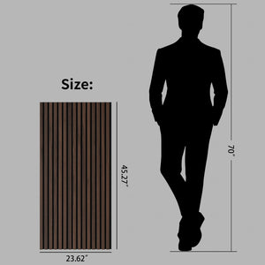 English Elm Wood Slat Acoustic Wall Panels Set of 4 Fluted Mdf for Living Room or Studio Walnut W347P317959