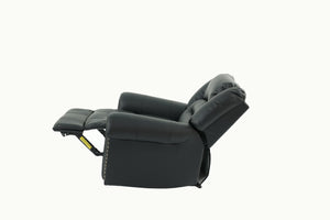 English Elm Modern Oversized Manual Recliner Chair Glider in Bonded Leather with Nailhead Trim and Plush Support Black 41 L x 31 W x 27 H B011P205581