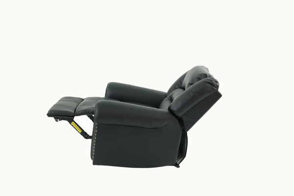 English Elm Modern Oversized Manual Recliner Chair Glider in Bonded Leather with Nailhead Trim and Plush Support Black 41 L x 31 W x 27 H B011P205581