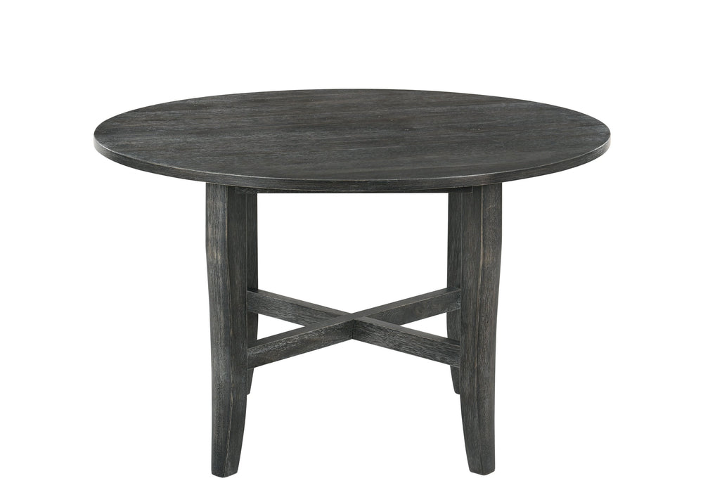 English Elm Kendric Rustic Gray Dining Table with Oak Veneer Top, Tapered X-Leg Support, 25mm Solid Stylish Craftsmanship B2726P348934
