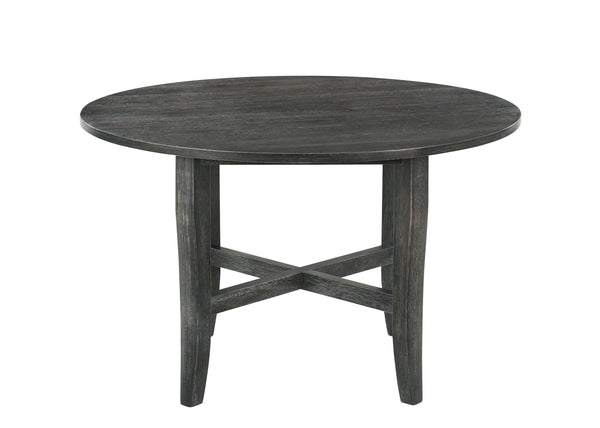 English Elm Kendric Rustic Gray Dining Table with Oak Veneer Top, Tapered X-Leg Support, 25mm Solid Stylish Craftsmanship B2726P348934