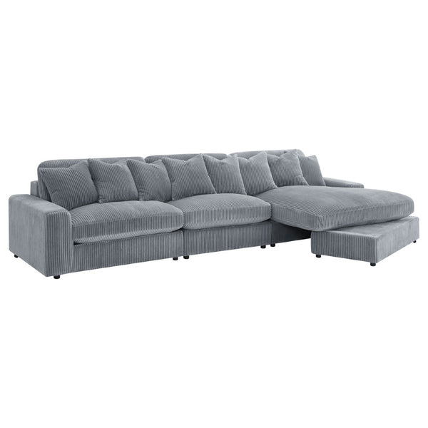 English Elm Cassidy Corduroy Sectional with Chaise Lounge for Relaxed Living Room Comfort B062S01422