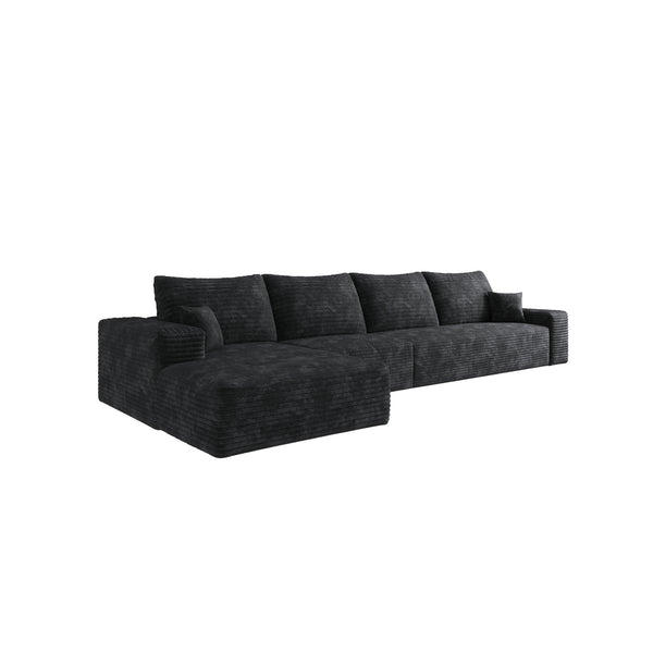English Elm 135" Cloud Sectional Couch - Modern L-Shape Chaise Sofa In Plush Corduroy For Ultimate Comfort & Style W2824S00028