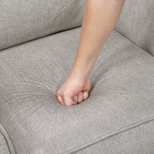 English Elm Modern 3-Piece Sofa Set With Loveseat & Chair – Stylish Tan Microfiber, Durable Black Metal Legs B011S01754