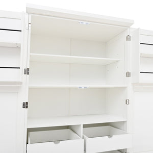 English Elm [assembly Included] Topmax Shaker Pantry Cabinet Tall Mdf Kitchen Storage with Pull-out Trays White SP000099AAK